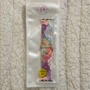 Floral Silicone Apple Watch Band - Pink/Purple